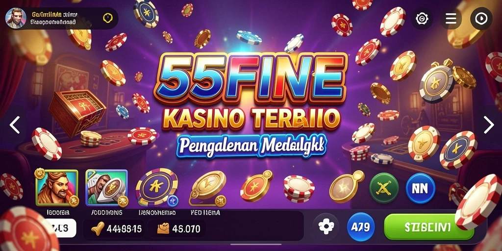 Screenshot utama 55FIVE yang menampilkan gameplay kasino yang seru.