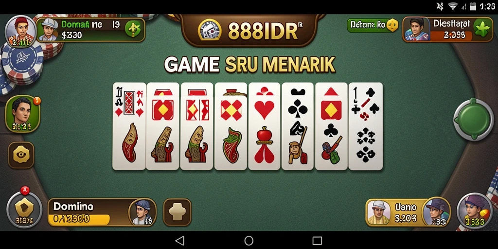 Screenshot 888IDR menampilkan permainan Domino yang seru dan interaktif.