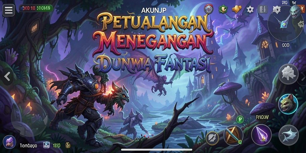 Tampilan gameplay AKUNJP yang penuh aksi dan petualangan.