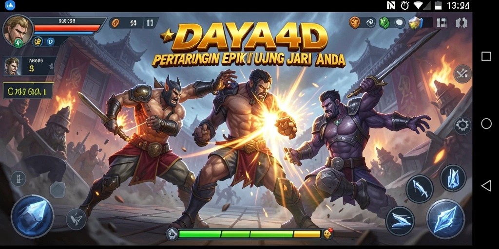 Screenshot menunjukkan pertarungan mendebarkan di DAYA4D.