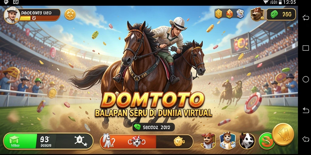 Tampilan gameplay <strong>DOMTOTO</strong> yang mendebarkan saat balapan.