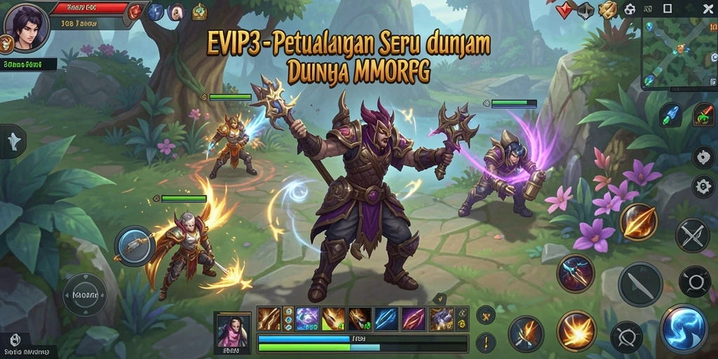 Screenshot gameplay EVIP3 yang menunjukkan pertarungan seru antar pemain.