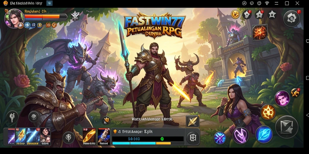 Screenshot menunjukkan aksi epik dalam permainan RPG FASTWIN77.