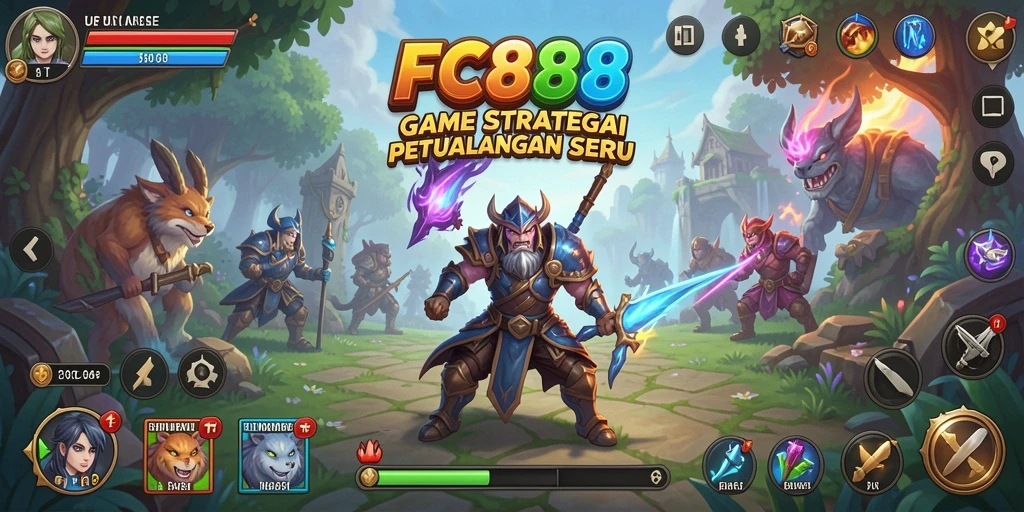 Screenshot gameplay FC888 menampilkan aksi pertempuran yang mendebarkan.