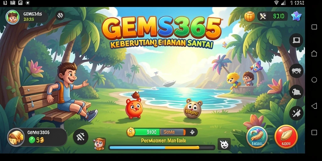 Screenshot GEMS365 yang menampilkan gameplay yang menarik dan penuh warna.