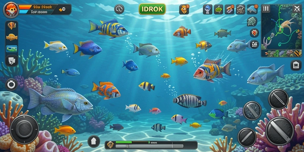 Tampilan gameplay Tembak Ikan yang seru di IDROK.