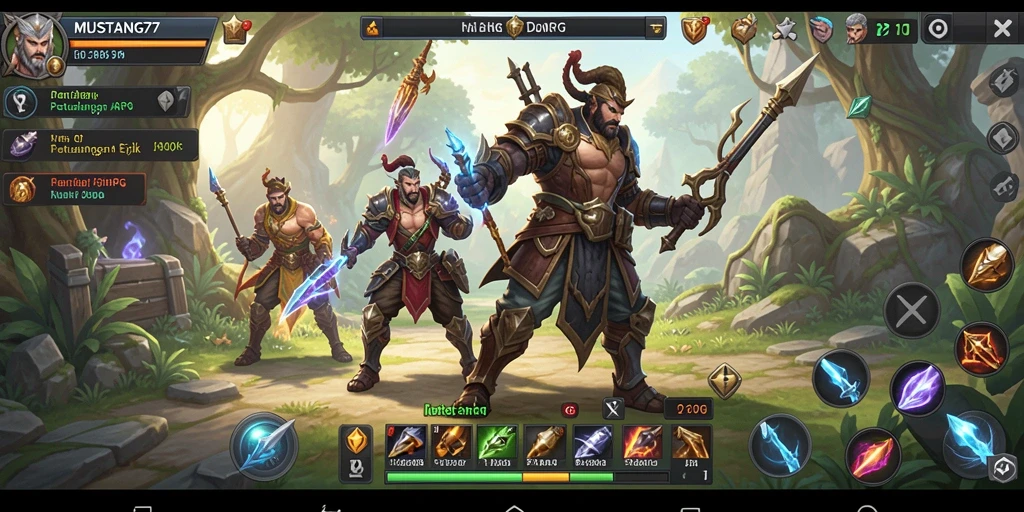 Gameplay mendebarkan dengan pertarungan seru di MUSTANG77.