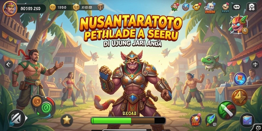 Tangkapan layar gameplay NUSANTARATOTO yang menampilkan level penuh aksi.