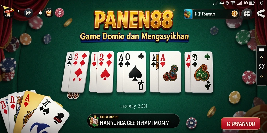 Tangkapan layar dari gameplay seru Domino di PANEN88.