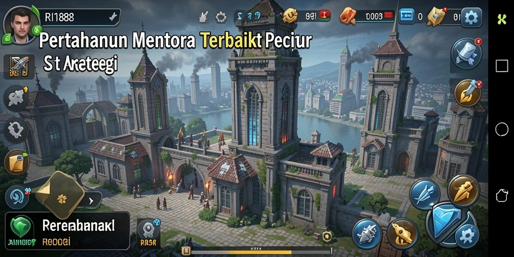 Tangkapan layar gameplay RI188 menampilkan aksi menara melawan musuh.