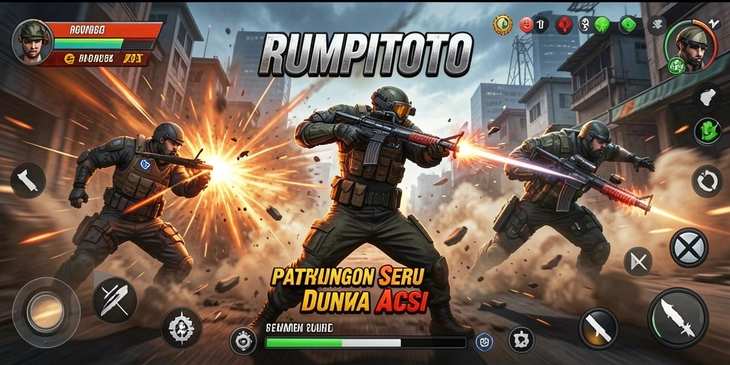 Screenshot gameplay RUMPITOTO yang menampilkan aksi seru dan karakter bertarung.