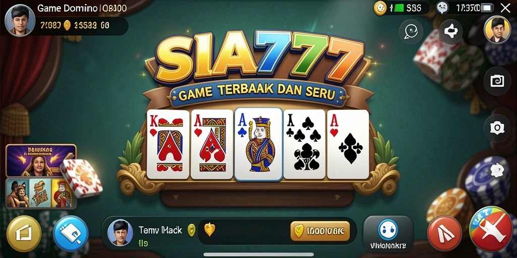 Screenshot utama SIA777 menunjukkan gameplay Domino yang menarik.