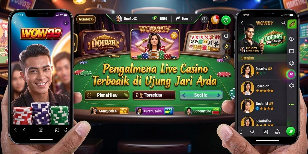 Tampilan permainan Live Casino WOW99 yang mendebarkan.
